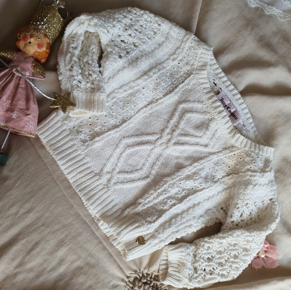 Juicy Couture white cable- knit sweater